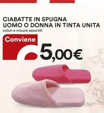 Coop Ciabatte In Spugna Uomo O Donna In Tinta Unita offerta