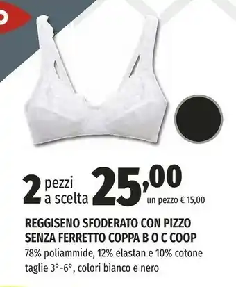 Coop Coop Reggiseno Sfoderato Con Pizzo Senza Ferretto Coppa B offerta