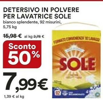 Coop Sole Detersivo In Polvere Per Lavatrice offerta