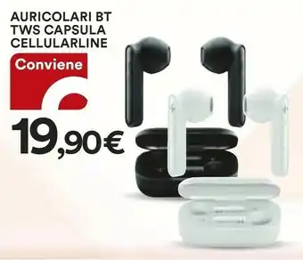 Coop Cellularline Java - Universale Auricolari TWS Con Custodia Di Ricarica Nero offerta