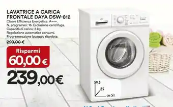 Coop Daya DSW-812 Lavatrice A Carica Frontale A+++ 8 Kg offerta