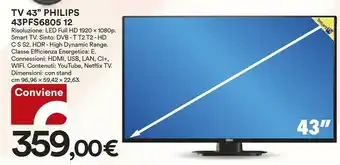 Coop Philips Tv 43'' 43PFS6805/12 offerta