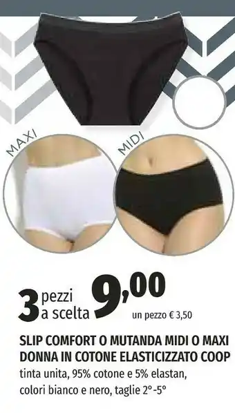 Coop Coop Slip Comfort O Mutanda Midi O Maxi Donna In Cotone Elasticizzato offerta