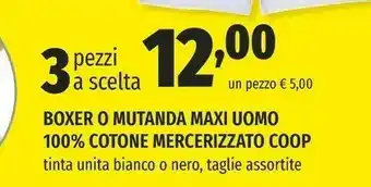 Coop Coop - Boxer O Mutanda Maxi Uomo 100% Cotone Mercerizzato offerta