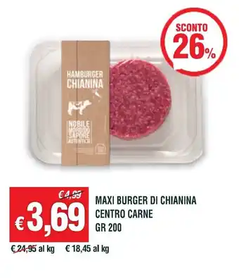 Maxi Burger di Chianina Centro Carne 200 gr