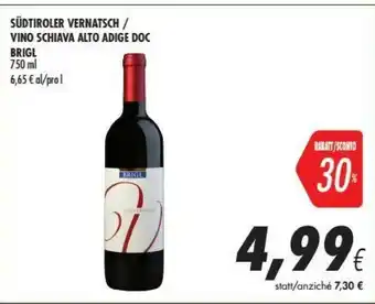 Coop Brigl Vino Schiava Alto Adige Doc offerta