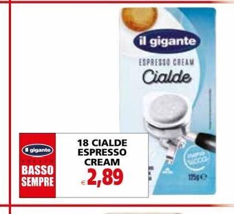 18 cialde espresso cream