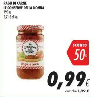 Coop Le Conserve della Nonna Ragù Di Carne 190 G(ml) offerta