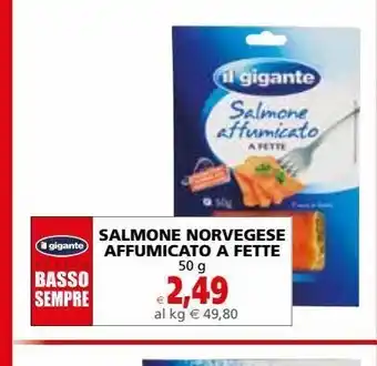 Il Gigante Salmone norvegese affumicato a fette offerta
