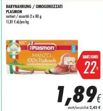Coop Plasmon Omogeneizzati Sortiert offerta