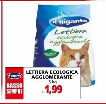 Lettiera ecologica agglomerante