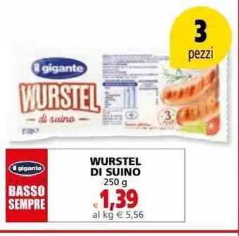 Il Gigante Wurstel di suino offerta