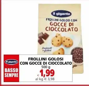 Frollini golosi con gocce di cioccolato
