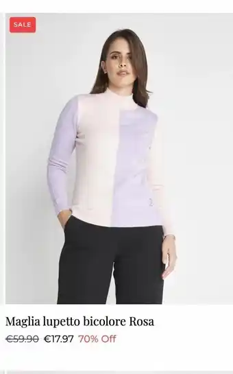 Dorabella Maglia lupetto bicolore rosa offerta