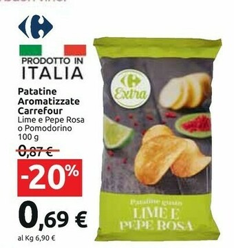 Carrefour Market Carrefour Patatine Aromatizzate Lime E Pepe Rosa/Pomodorino offerta