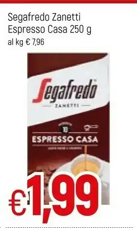 Famila Segafredo Zanetti - Espresso Casa Gusto Cremoso 250 G(ml) offerta