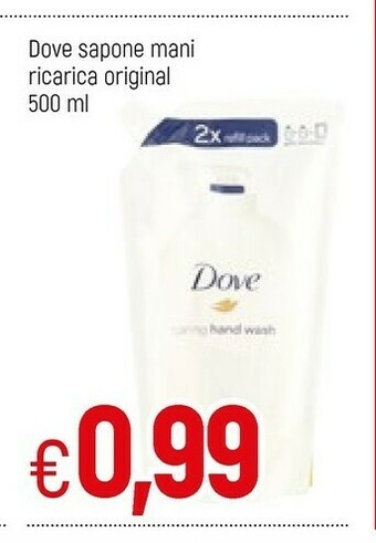 Famila Dove Sapone Mani Ricarica Original 500 Ml offerta