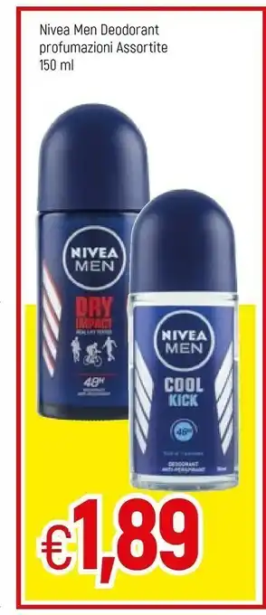Famila Nivea Men Deodorant Profumazioni 150 Ml offerta