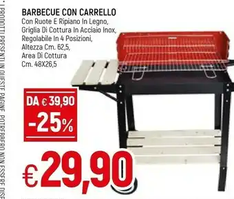 Famila Barbecue Con Carrello 48x26,5 Cm offerta