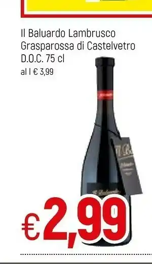 Famila Il Baluardo Lambrusco Grasparossa Di Castelvetro 750 Ml offerta