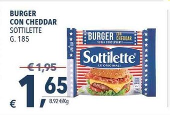 A&O Sottilette Burger Con Cheddar 185 g offerta