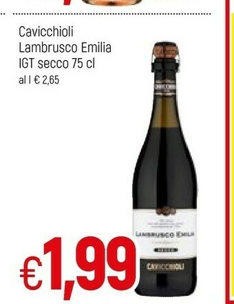 Famila Cavicchioli Lambrusco Emilia Secco 750 G(ml) offerta