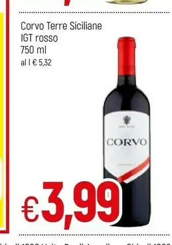 Famila Corvo Vino Glicine Terre Siciliane Igt 750 G(ml) offerta