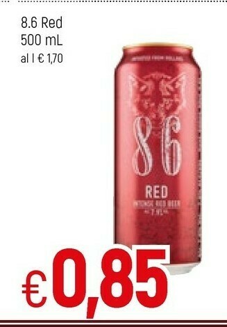 Famila 8.6 Birra Red 500 Ml offerta