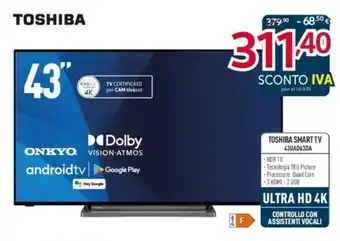 Elettrosintesi Toshiba Smart TV 43" 43UAD63DA offerta