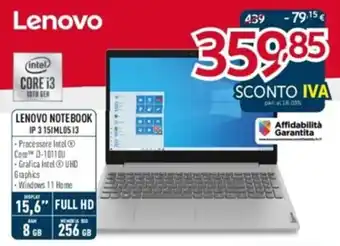 Lenovo Notebook IP 3 15IML05 I3