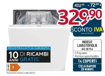 Indesit Lavastoviglie DIE 2B 19 A