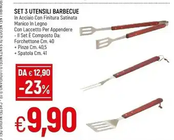 Famila Set 3 Utensili Barbecue In Acciaio offerta