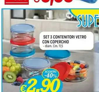 Famila Set 3 Contenitori Vetro Con Coperchio offerta