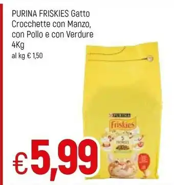 Famila Superstore Purina Friskies Gatto Crocchette Con Manzo Con Pollo E Con Verdure offerta