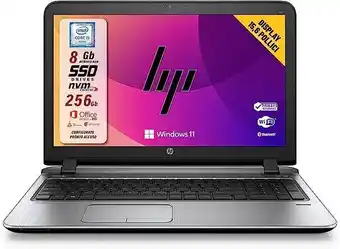 Hp probook, pc portatile notebook intel core i5-6200u, display hd da 15,6", ram 8 gb, ssd 256 gb, pacchetto office 2021, w...