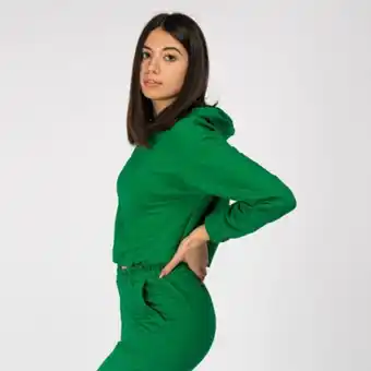 My jewels - donna felpa verde con cappuccio