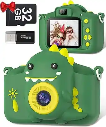 Amazon Gofunly macchina fotografica bambini, 2.0 pollici schermo hd da 1080p selfie fotocamera digitale per bambina videocamera r... offerta