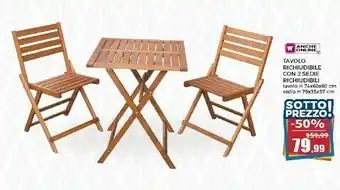 Happy Casa Tavolo Richiudibile Con 2 Sedie Richiudibili offerta