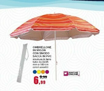 Happy Casa Ombrellone In Nylon Con Snodo Sacca In Pvc offerta