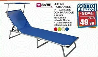 Happy Casa Lettino Richiudibile In Textilene Con Parasole offerta