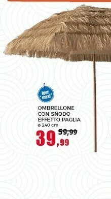 Happy Casa Ombrellone Con Snodo Effetto Paglia offerta