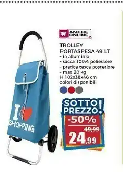 Happy Casa Trolley Portaspesa 49 Lt offerta