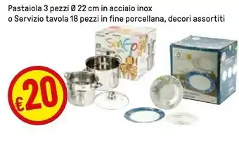 Iper La Grande Pastaiola 3 Pezzi O 22 Cm In Acciaio Inox O Servizio Tavola 18 Pezzi In Fine Porcellana offerta