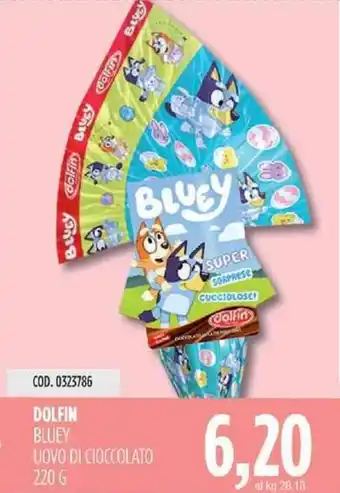 Carico Cash & Carry Dolfin Bluey Uovo di Cioccolato 220 g offerta
