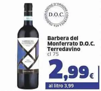 Barbera del Monferrato D.O.C. Terredavino cl 75