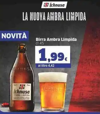Sigma Ichnusa Birra Ambra Limpida cl 45 offerta