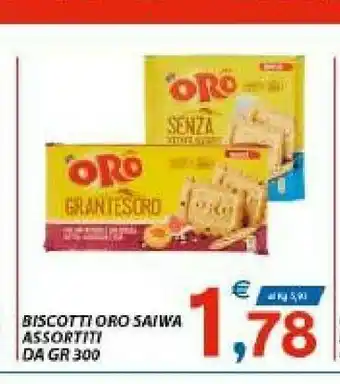 Vivo Supermercati Saiwa Oro Grano Fondente Frollino Integrale Con Gocce Di Cioccolato Fondente 300 G(ml) offerta