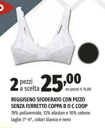 Coop Coop Reggiseno Sfoderato Con Pizzo Senza Ferretto Coppa B offerta