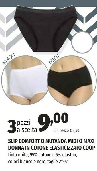 Coop Coop Slip Comfort O Mutanda Midi O Maxi Donna In Cotone Elasticizzato offerta
