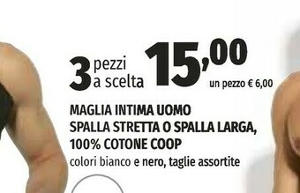 Coop Coop Maglia Intima Uomo Spalla Stretta 100% Cotone offerta